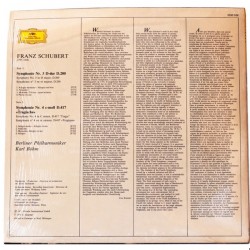 Schubert: Symphonien Nr.3 - Nr.4, Berliner Philharmoniker, Karl Böhm, LP, Deutsche Grammophon 2530-526
