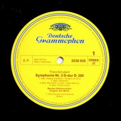 Schubert: Symphonien Nr.3 - Nr.4, Berliner Philharmoniker, Karl Böhm, LP, Deutsche Grammophon 2530-526