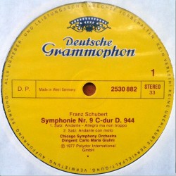 Schubert: Symphonie Nr. 9, Chicago Symphony Orch., Carlo Maria Giulini, LP, Deutsche Grammophon 2530-882