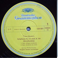 Schubert/Beethoven: Symphonie Nr. 8 / Fidelio - Leonore III - Coriolan, Berliner Philharm., Karajan, LP, DG 139-001