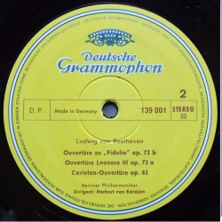 Schubert/Beethoven: Symphonie Nr. 8 / Fidelio - Leonore III - Coriolan, Berliner Philharm., Karajan, LP, DG 139-001