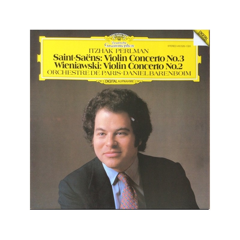 Saint-Saëns/Wieniawski: Violin Concerto No.3 / Violin Concerto No.2, Itzhak Perlman, Orch. De Paris, Barenboim, LP, DG 410-526-1