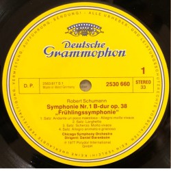 Schumann: Symphonie "Spring" Nr.1 / Symphonie Nr. 4, Chicago Symphony Orch., Barenboim, LP, DG 2530-660