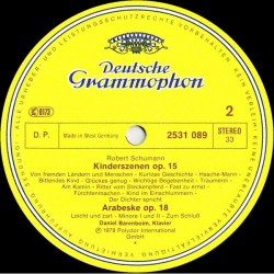Robert Schumann: Kinderszenen / Arabeske / Fantasie, Daniel Barenboim, LP, Deutsche Grammophon 2531-089
