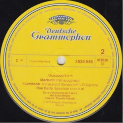 Giuseppe Verdi: Opernchöre - Opera Choruses, Coro Del Teatro Alla Scala, Claudio Abbado, LP, Deutsche Grammophon 2530-549
