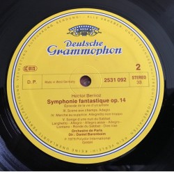 Hector Berlioz: Symphonie Fantastique, Orchestre De Paris, Daniel Barenboim, LP, Deutsche Grammophon 2531-092