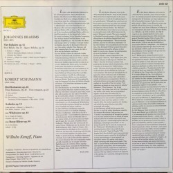 Brahms / Schumann: Balladen Op. 10 / Romanzen, Wilhelm Kempff, LP, Deutsche Grammophon 2530-321