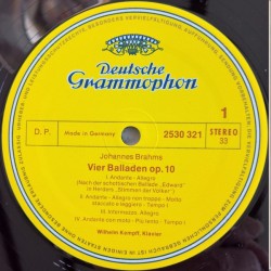 Brahms / Schumann: Balladen Op. 10 / Romanzen, Wilhelm Kempff, LP, Deutsche Grammophon 2530-321