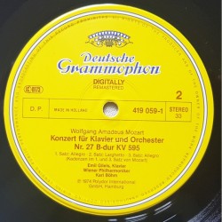 Mozart: Konzert Für Klavier Und Orchester Nr. 27 B-Dur KV 595, Karl Böhm, LP, DG 028941905918