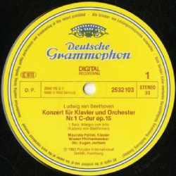Ludwig van Beethoven: Piano Concerto No.1, Wiener Philharmoniker, Maurizio Pollini, Eugen Jochum, LP, DG 2532-103