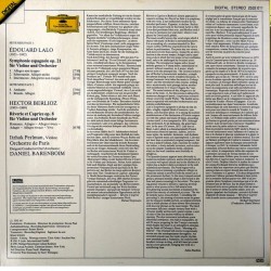 Lalo/Berlioz: Symphonie Espagnole / Rêverie Et Caprice, Itzhak Perlman, Orchestre De Paris, Barenboim, LP, DG 2532-011