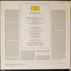 Alban Berg: Lulu-Suite - Altenberg-Lieder Op. 4 - Drei Orchester-Stücke Op. 6, Margaret Price, Claudio Abbado, LP, DG 2530-146