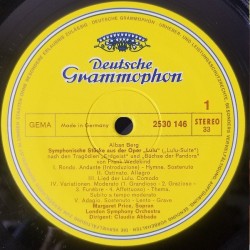 Alban Berg: Lulu-Suite - Altenberg-Lieder Op. 4 - Drei Orchester-Stücke Op. 6, Margaret Price, Claudio Abbado, LP, DG 2530-146