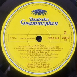 Alban Berg: Lulu-Suite - Altenberg-Lieder Op. 4 - Drei Orchester-Stücke Op. 6, Margaret Price, Claudio Abbado, LP, DG 2530-146