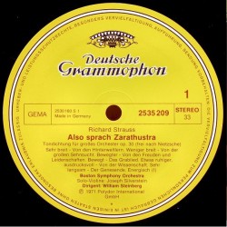 Richard Strauss: Also Sprach Zarathustra, Boston Symphony Orchestra, Steinberg, LP, Deutsche Grammophon 2535-209
