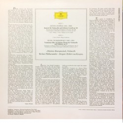 Dvořák/Tchaikovsky: Cello Concerto/Variations On A Rococo Theme, Mstislav Rostropovich, Karajan, LP, DG 139-044-SLPM
