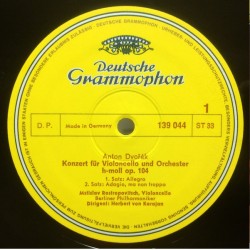 Dvořák/Tchaikovsky: Cello Concerto/Variations On A Rococo Theme, Mstislav Rostropovich, Karajan, LP, DG 139-044-SLPM