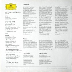 Bruckner: Te Deum, Gloria Aus Der F-Moll Messe, 150. Psalm, Berliner Philharmoniker, Jochum, LP, DG 139-399