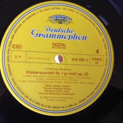 Brahms: Quartet In A Major Op.26/Quartet In C Minor Op.60, Vásáry, Brandis, Christ, Borwitzky, 2x LP, DG 028941319418