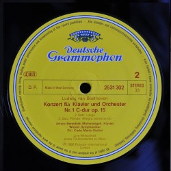 Beethoven: Klavierkonzert No. 1, Arturo Benedetti Michelangeli, Wiener Symphoniker, Carlo Maria Giulini, LP, DG 2531-302
