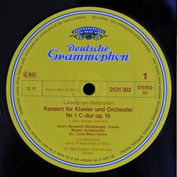Beethoven: Klavierkonzert No. 1, Arturo Benedetti Michelangeli, Wiener Symphoniker, Carlo Maria Giulini, LP, DG 2531-302