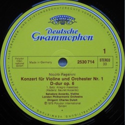 Nicolò Paganini: Concerto Per Violino (n.1) "Le Streghe", Accardo, London Philharmonic Orch., Dutoit, LP, DG 2530-714