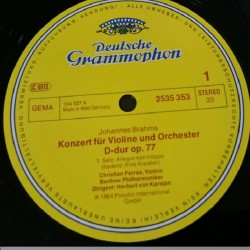 Brahms: Violinkonzert D-Dur, Christian Ferras, Berliner Philharmoniker, Karajan, LP, Deutsche Grammophon 2535-353