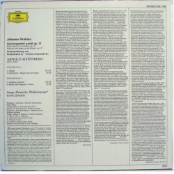 Brahms: Quartett Op. 25 (Orchestrated by Arnold Schönberg), Junge Deutsche Philharmonie, Zender, LP, DG 2531-198