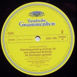 Brahms: Quartett Op. 25 (Orchestrated by Arnold Schönberg), Junge Deutsche Philharmonie, Zender, LP, DG 2531-198