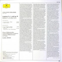 Johannes Brahms: Symphonie Nr. 1, Karl Böhm, Wiener Philharmoniker, LP, Deutsche Grammophon 2530-959