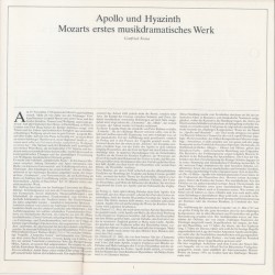 Mozart: Apollo Et Hyacinthus, Mathis, Wulkopf, Salzburger Kammerchor, Mozarteum-Orchester Salzburg, Hager, 2x LP, DG 2707-129