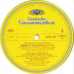 Mozart: Apollo Et Hyacinthus, Mathis, Wulkopf, Salzburger Kammerchor, Mozarteum-Orchester Salzburg, Hager, 2x LP, DG 2707-129