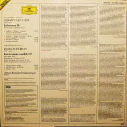 Brahms/Schubert: Arturo Benedetti Michelangeli, 4 Balladen Op.10 / Klaviersonate, Piano Sonata D.537, LP, DG 2532-017