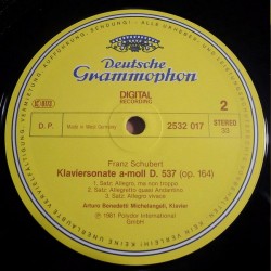 Brahms/Schubert: Arturo Benedetti Michelangeli, 4 Balladen Op.10 / Klaviersonate, Piano Sonata D.537, LP, DG 2532-017