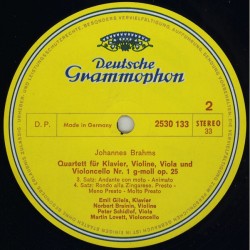 Brahms: Klavierquartett G-moll Op. 25, Emil Gilels, Mitglieder Des Amadeus-Quartetts, LP, DG 2530-133