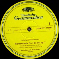 Ludwig van Beethoven: Sonate Nr. 4 Es-dur Op. 7, Arturo Benedetti Michelangeli, LP, DG 2530-197