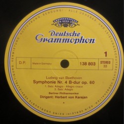 Beethoven, Symphonie Nr. 4, Berliner Philharmoniker, Herbert von Karajan, LP, DG 138-803-SLPM