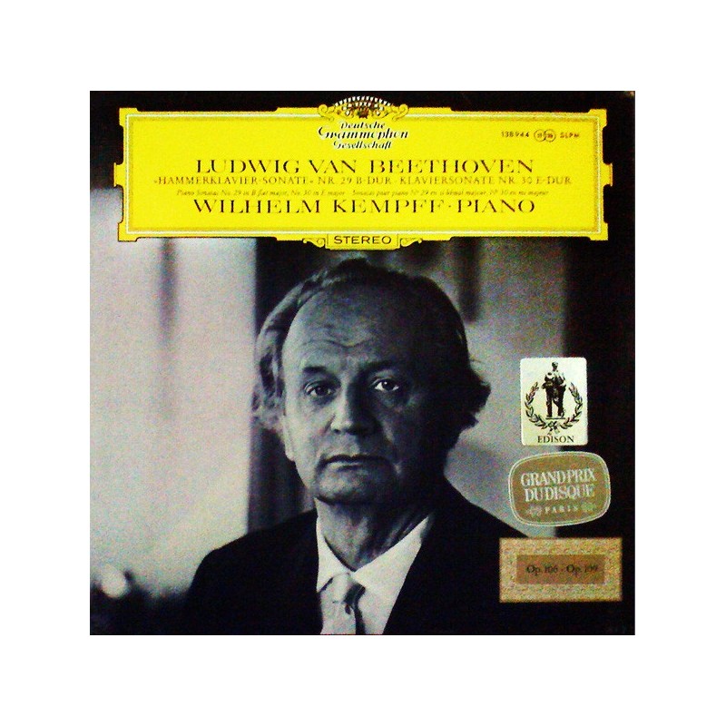 Beethoven: Hammerklavier-Sonate Nr.29 B-dur/Klaviersonate Nr.30 E-dur, Wilhelm Kempff, LP, DG 138-944