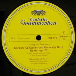 Beethoven: Klavierkonzert Nr. 5 Es-dur, Wilhelm Kempff, Berliner Philharmoniker, Ferdinand Leitner, LP, DG 138-777-SLPM