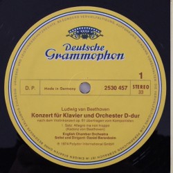 Beethoven: Piano Concerto In D Major, Arranged From Violin Concerto, Op. 61, English Chamber Orch., Barenboim, LP, DG 2530-457
