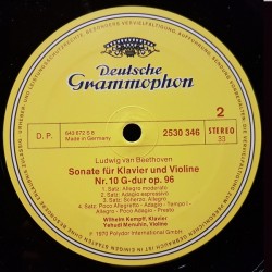 Beethoven: Violin Sonatas In G Major, Op.96/In C Minor Op.30 N.2, Kempff, Menuhin, LP, DG 2530-346