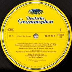 Gidon Kremer: Music For Violin & Orchestra, Beethoven, Schubert, London Symphony Orch., Tchakarov, LP, DG 2531-193