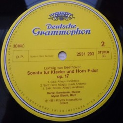 Beethoven: Sonate Für Klavier Und Horn/Trio Für Klavier, Flöte Und Fagott, Barenboim, Bloom, LP, DG 2531-293