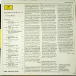 Felix Mendelssohn Bartholdy: Lieder Ohne Worte, Daniel Barenboim, LP, Deutsche Grammophon 2531-260