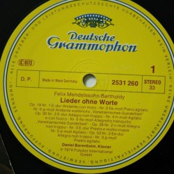 Felix Mendelssohn Bartholdy: Lieder Ohne Worte, Daniel Barenboim, LP, Deutsche Grammophon 2531-260