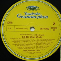 Felix Mendelssohn Bartholdy: Lieder Ohne Worte, Daniel Barenboim, LP, Deutsche Grammophon 2531-260