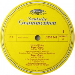 Edvard Grieg: Peer Gynt-Suiten 1 & 2 / Sigurd Jorsalfar, Berliner Philharmoniker, Karajan, LP, DG 2530-243