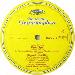 Edvard Grieg: Peer Gynt-Suiten 1 & 2 / Sigurd Jorsalfar, Berliner Philharmoniker, Karajan, LP, DG 2530-243