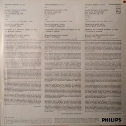 Brahms: Doppelkonzert - Haydn Variationen, Accardo / Heinrich Schiff / Gewandhausorchester Leipzig, Masur, LP, Philips 9500-623