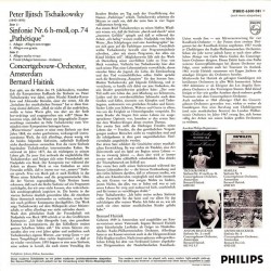 Tchaikovsky: Symphonie No. 6 "Pathétique", Concertgebouw Orchestra, Bernard Haitink, LP, Philips 6500-081